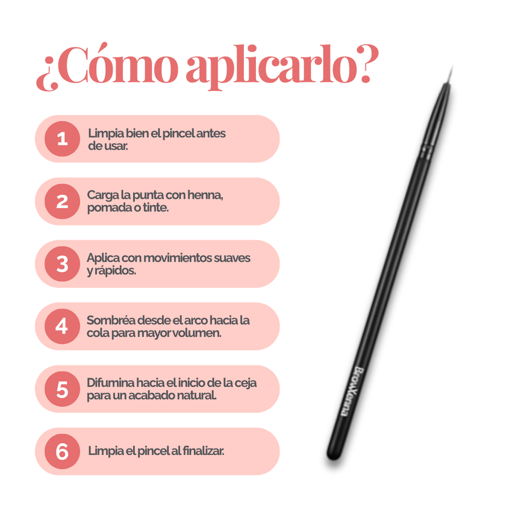 Eyebrow Brush #11 Stroke BrowXenna® 
cerdas ultra finas y mango ergonómico diseñados para aplicación precisa de henna y maquillaje en cejas para técnicos de belleza exigentes.
