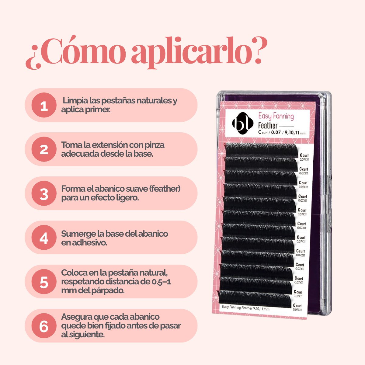 Extensiones de Pestañas Profesionales de Auto-Floración (Feather), BL Lashes®