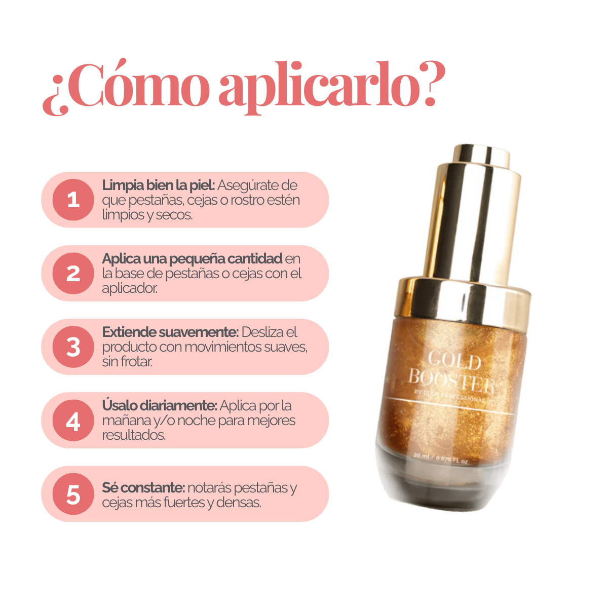 Suero para pestañas y cejas Gold Booster