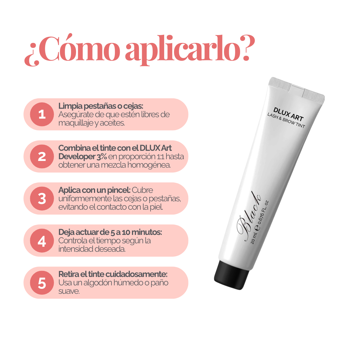 DLUX ART Lash & Brow Tint Brown - Tinte para cejas