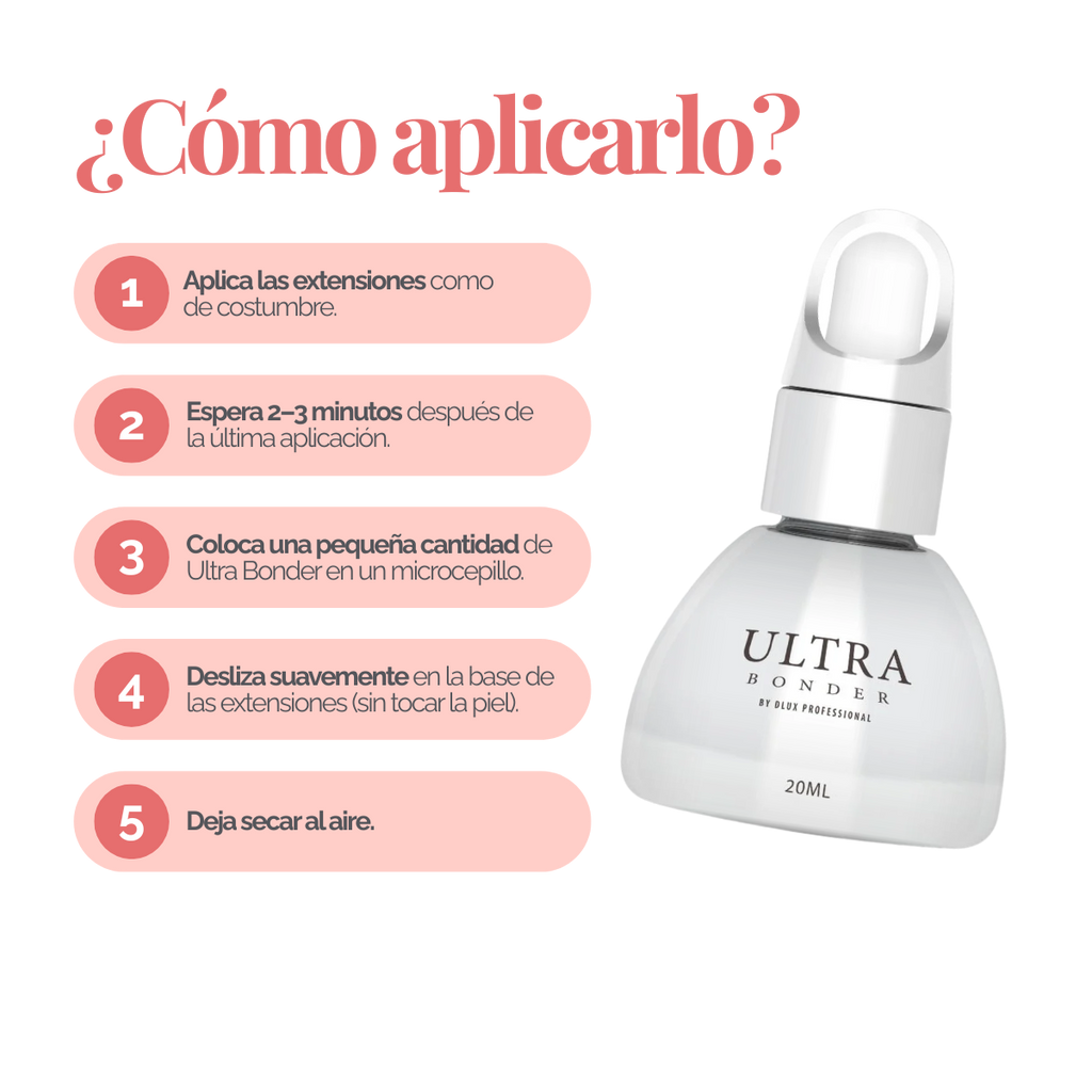 Ultra Bonder DLUX Professional bond sealant extensión pestañas retención prolongada bajo humo secado rápido flexible ojos sensibles
