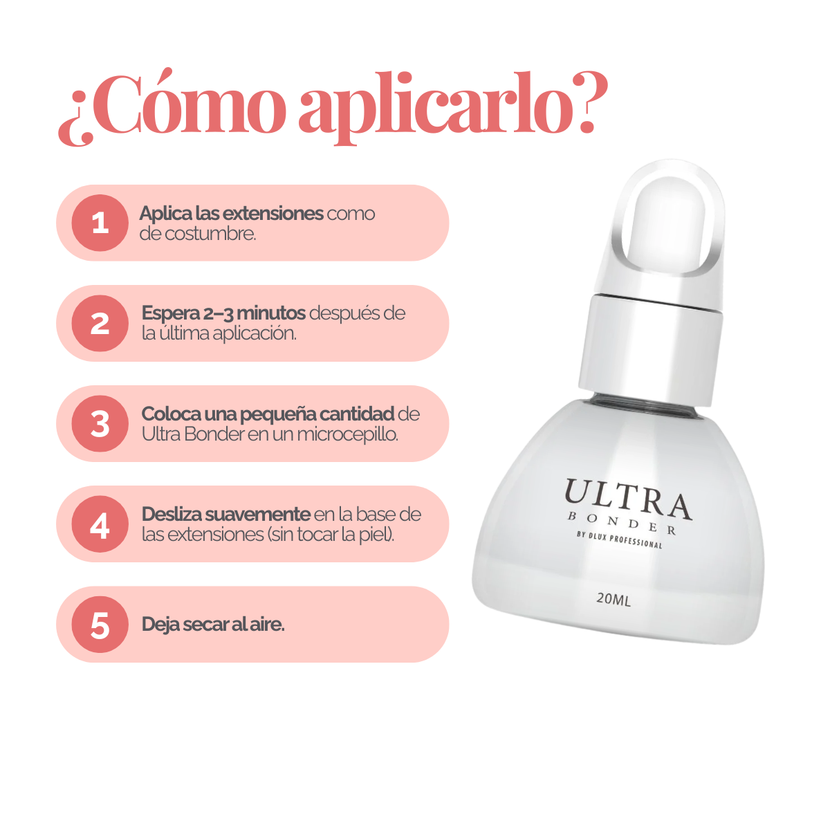 Ultra Bonder DLUX Professional bond sealant extensión pestañas retención prolongada bajo humo secado rápido flexible ojos sensibles