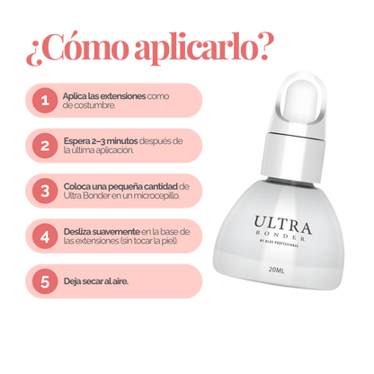 Ultra Bonder DLUX Professional bond sealant extensión pestañas retención prolongada bajo humo secado rápido flexible ojos sensibles