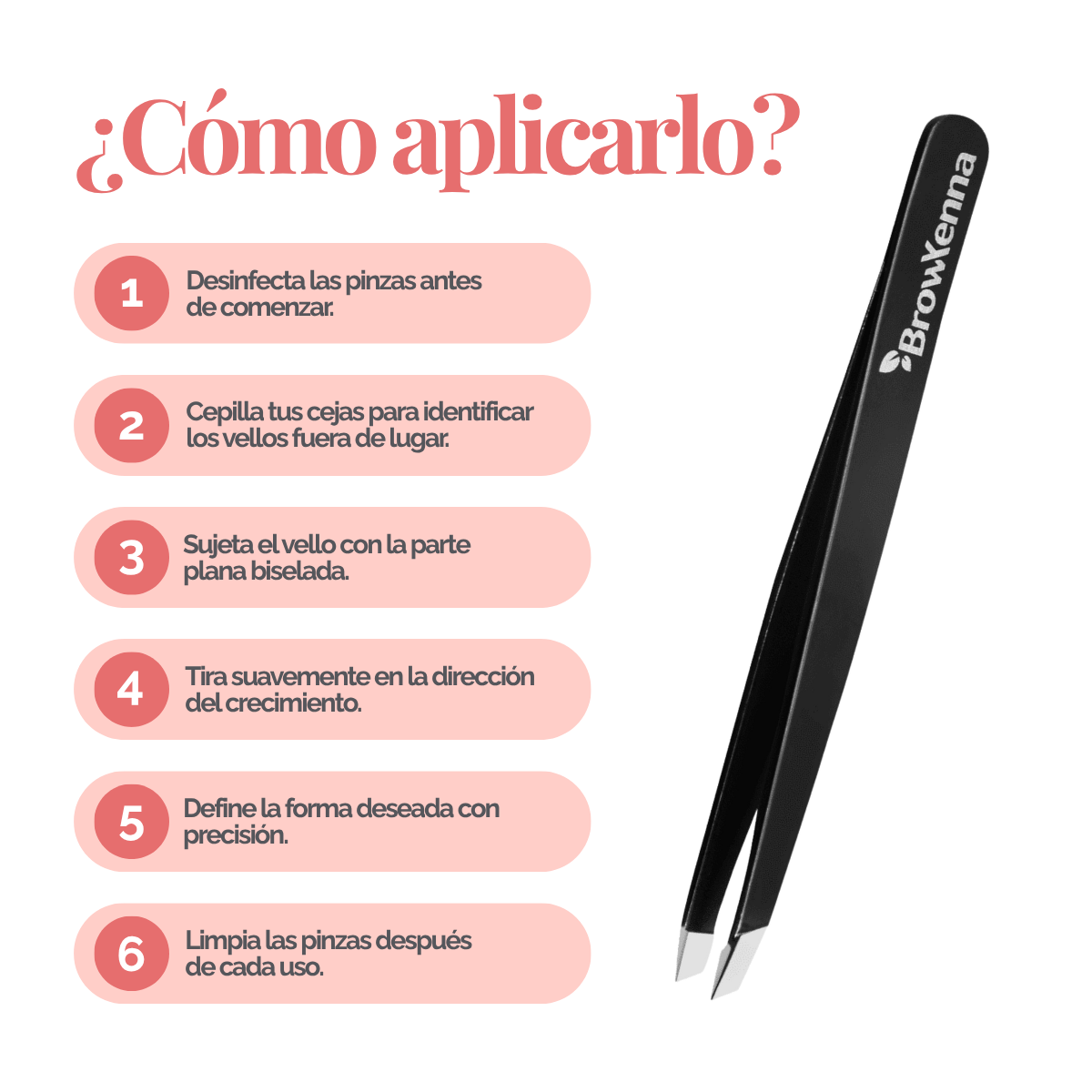 Pinzas Profesionales para Cejas BrowXenna® con punta biselada y afilado manual para depilación de precisión técnica