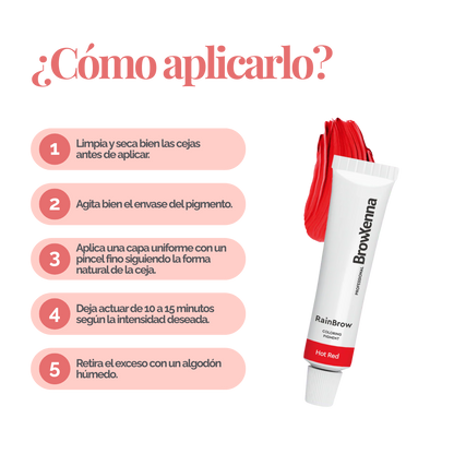 Frasco de 30 ml de Pigmento Directo BrowXenna RainBrow para cejas – fórmula sin oxidante, con textura cremosa y tonos vibrantes para tintado preciso.
