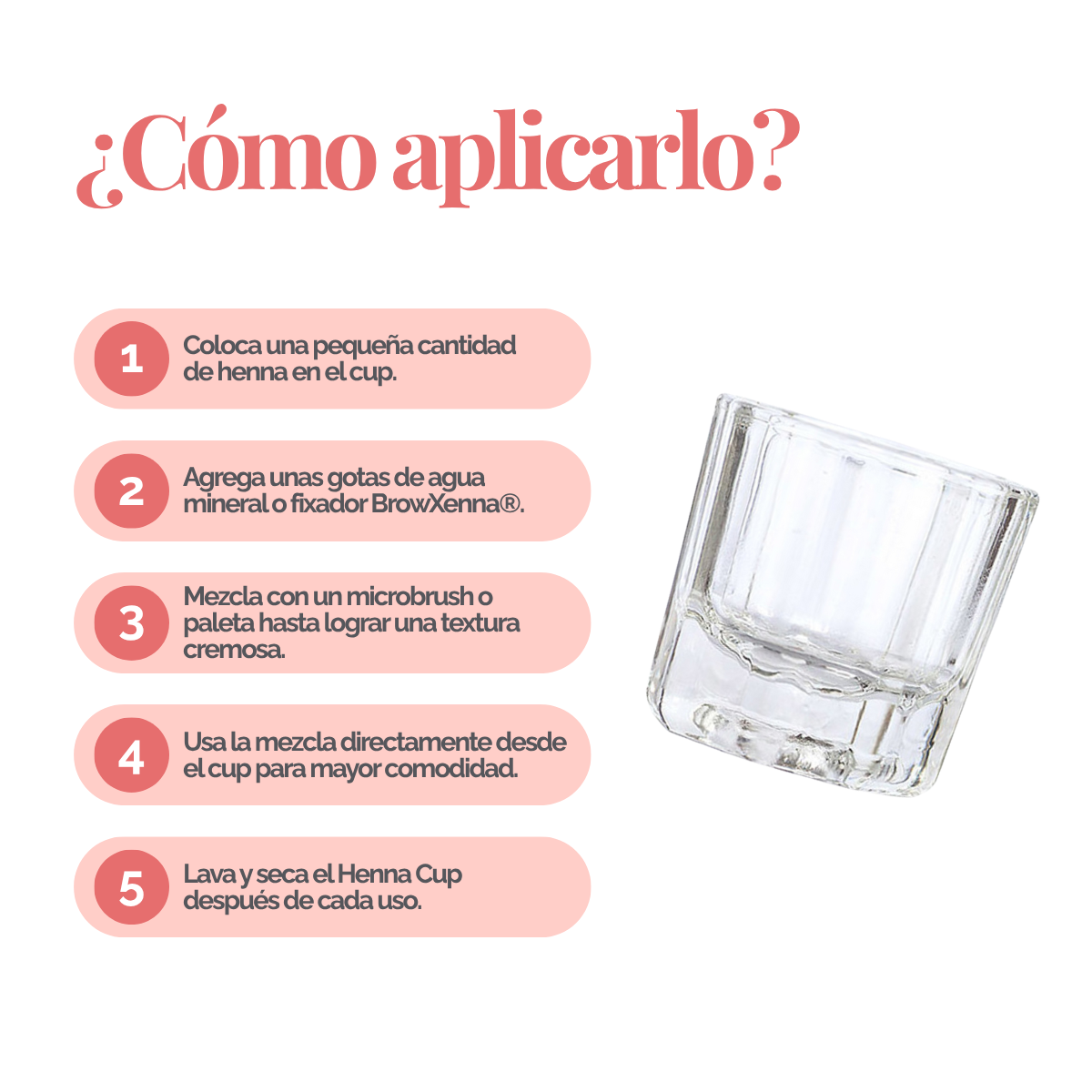 Vaso de vidrio templado para mezclar henna o tinte con base hendidura adicional, herramienta profesional para técnicos de belleza.