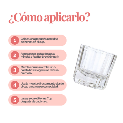 Vaso de vidrio templado para mezclar henna o tinte con base hendidura adicional, herramienta profesional para técnicos de belleza.
