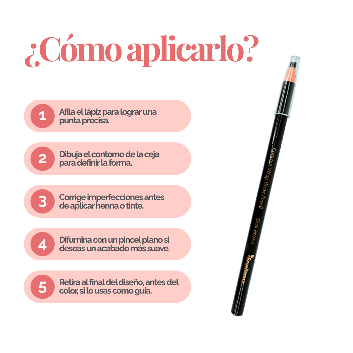 Contour Wrap Pencil BrowXenna®: lápiz profesional para cejas, waterproof, fácil de afilar, que define y rellena con precisión durante 16 horas.