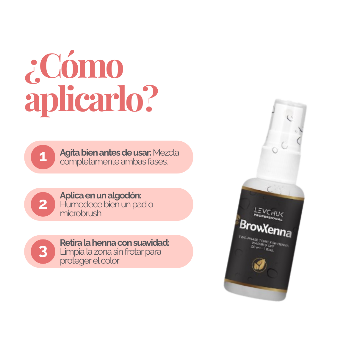 Two Phase Tonic BrowXenna 30 ml-solución bifásica profesional para eliminar henna y tintes de cejas de forma efectiva, suave e hidratante, ideal para preparaciones y correcciones en cabina.