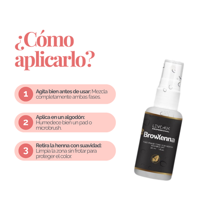 Two Phase Tonic BrowXenna 30 ml-solución bifásica profesional para eliminar henna y tintes de cejas de forma efectiva, suave e hidratante, ideal para preparaciones y correcciones en cabina.