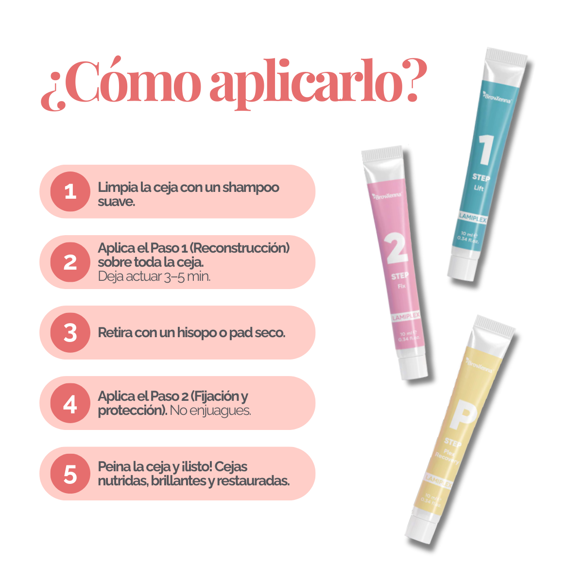 LAMIPLEX BrowXenna® laminación express profesional para cejas y pestañas que define forma, aporta volumen y restaura en un solo tratamiento.