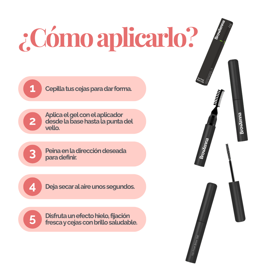 Ice Frost Brow Gel BrowXenna-gel transparente fijador con efecto cristalizador y brillo natural para cejas definidas y suaves.