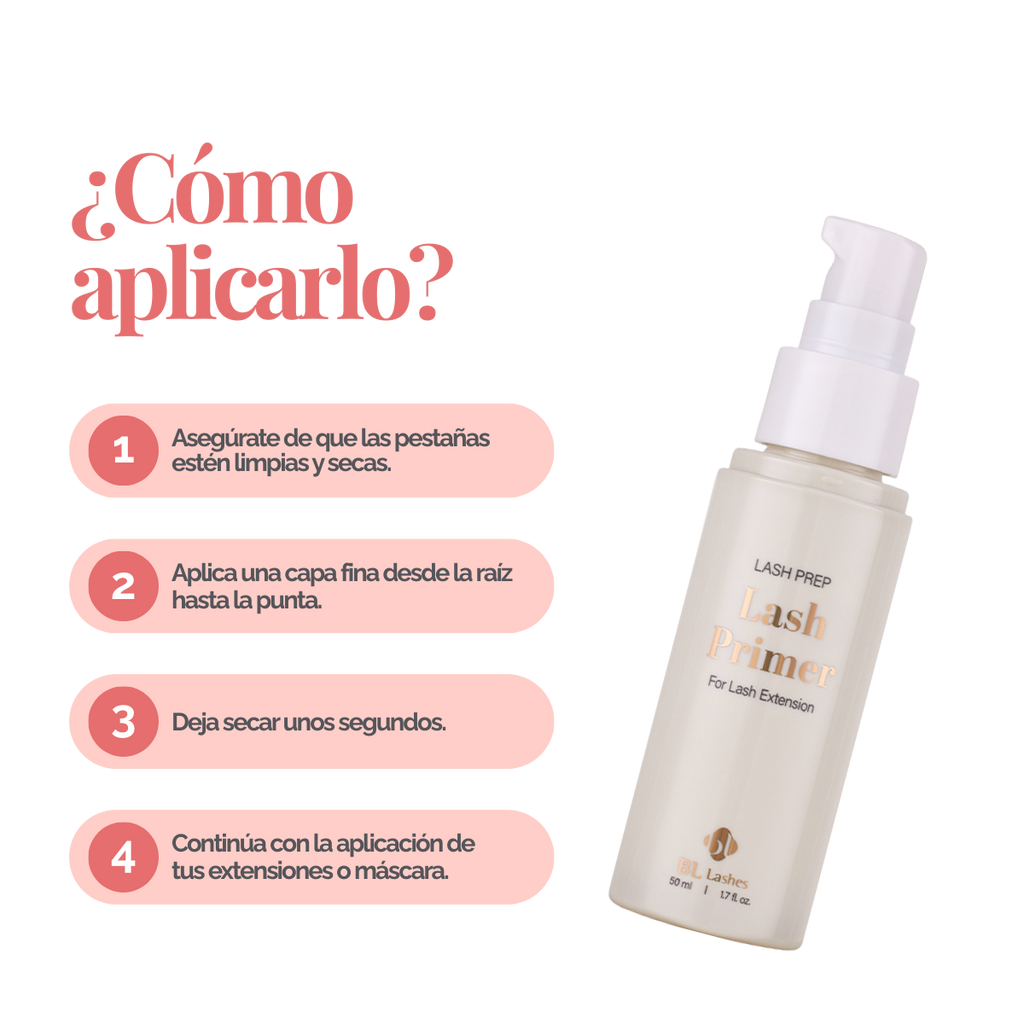 Lash Primer profesional BL Lashes 50 ml para extensiones – limpiador pretratamiento para mejorar adhesión y durabilidad en servicios de pestañas