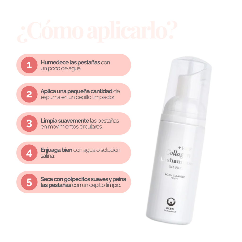 EGF Collagen Lashampoo Cleanser espuma limpiadora profesional para extensiones de pestañas 50ml