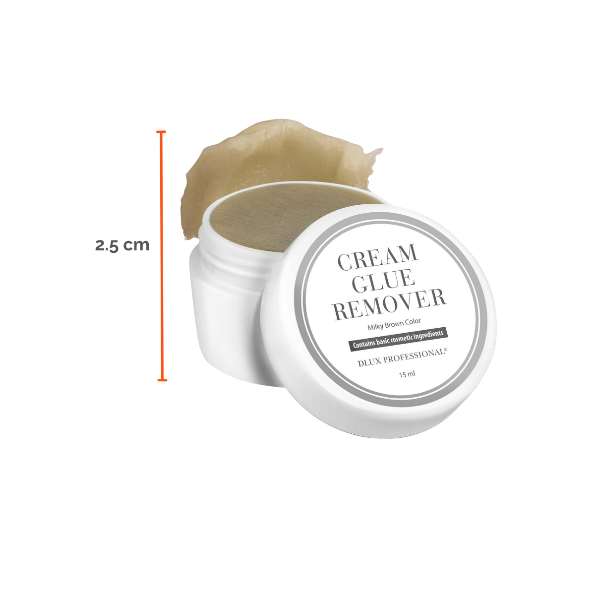 Removedor en crema DLux Pro 15 ml – disuelve adhesivo de extensiones de pestañas sin goteo y con máxima precisión profesional