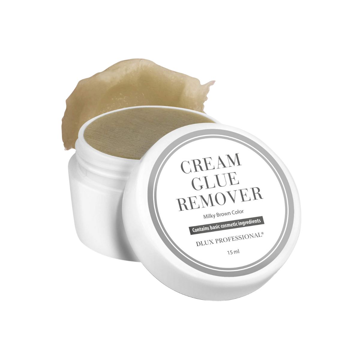 Removedor en crema DLux Pro 15 ml – disuelve adhesivo de extensiones de pestañas sin goteo y con máxima precisión profesiona
