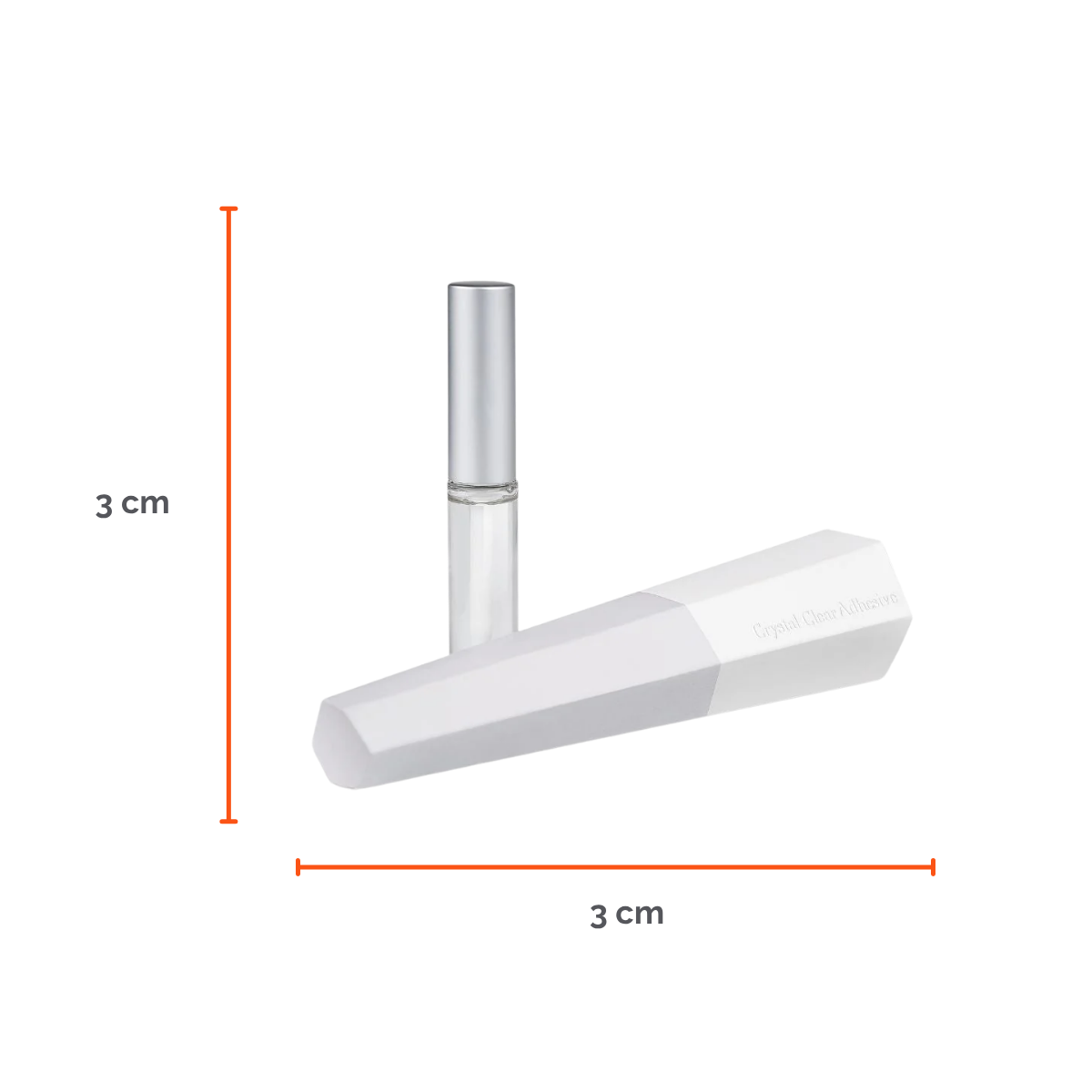 Adhesivo transparente Crystal de 5 ml para lifting de pestañas y laminación de cejas; no gotea, secado rápido, fijación precisa sobre pads de silicona, uso profesional DLUX.