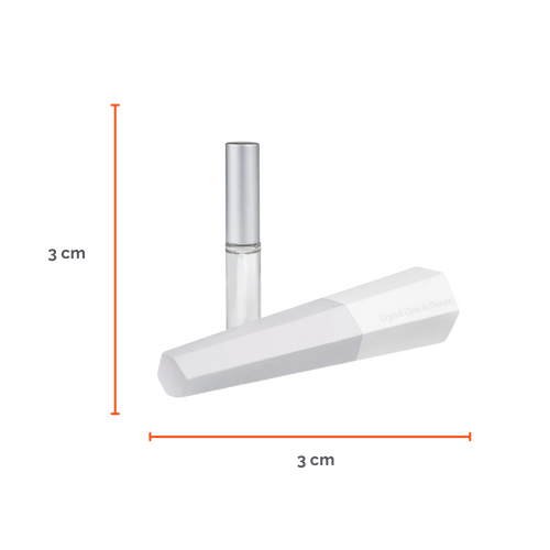 Adhesivo transparente Crystal de 5 ml para lifting de pestañas y laminación de cejas; no gotea, secado rápido, fijación precisa sobre pads de silicona, uso profesional DLUX.