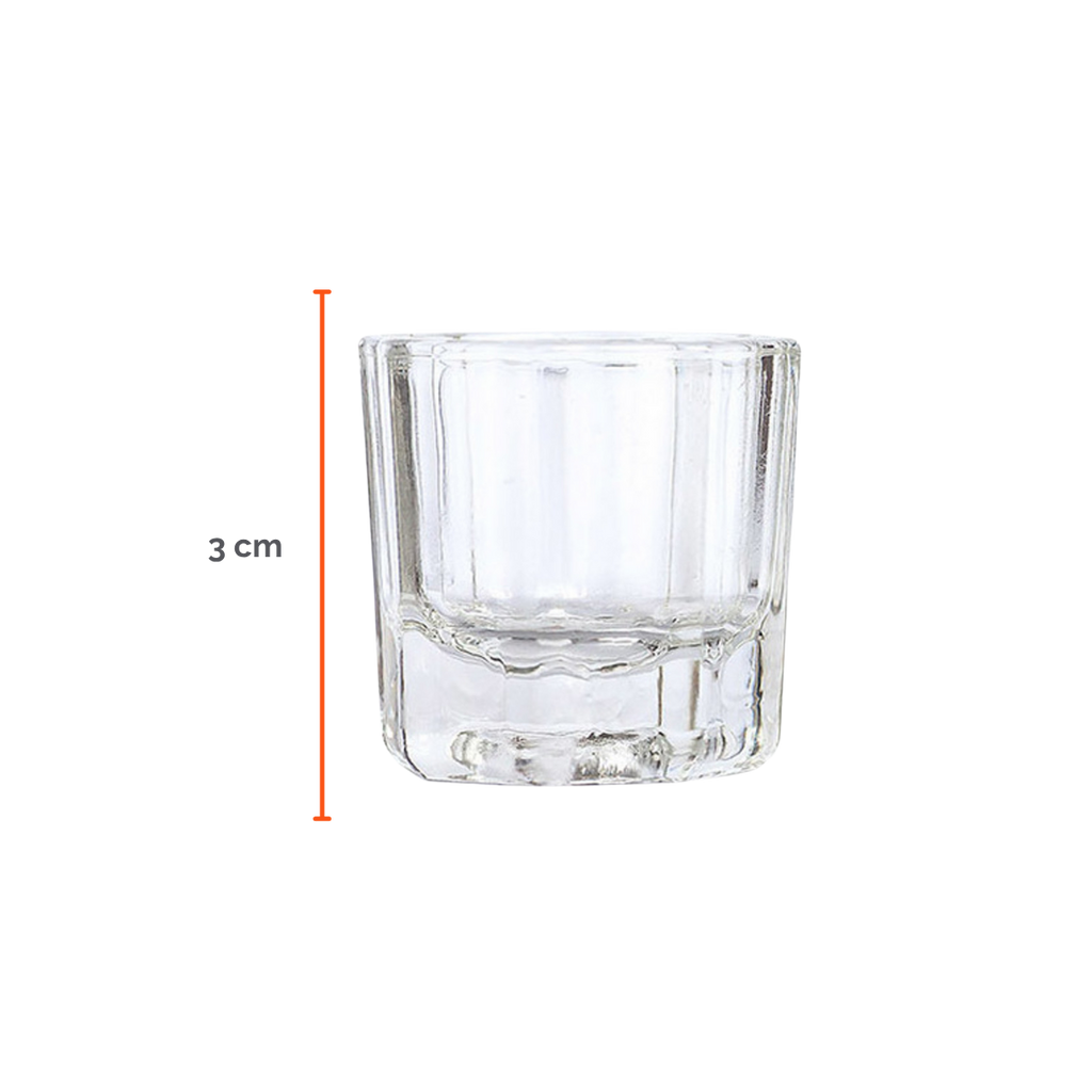 Vaso de vidrio templado para mezclar henna o tinte con base hendidura adicional, herramienta profesional para técnicos de belleza.