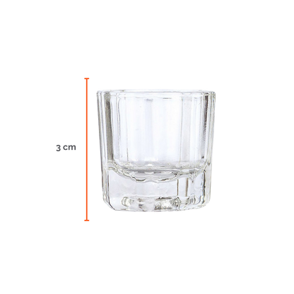 Vaso de vidrio templado para mezclar henna o tinte con base hendidura adicional, herramienta profesional para técnicos de belleza.