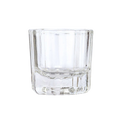 Vaso de vidrio templado para mezclar henna o tinte con base hendidura adicional, herramienta profesional para técnicos de belleza.