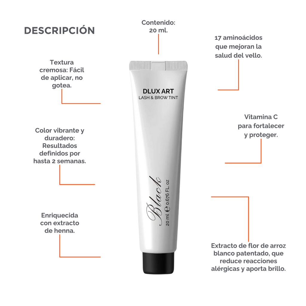 DLUX ART Lash & Brow Tint Brown - Tinte para cejas