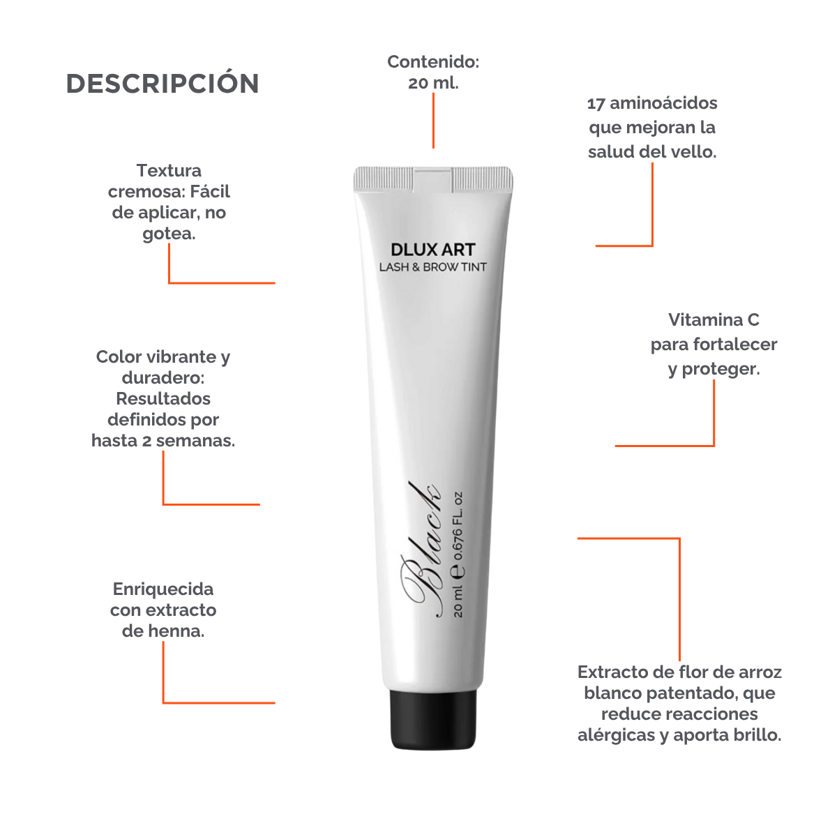 DLUX ART Lash & Brow Tint Brown - Tinte para cejas