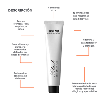 DLUX ART Lash & Brow Tint Brown - Tinte para cejas