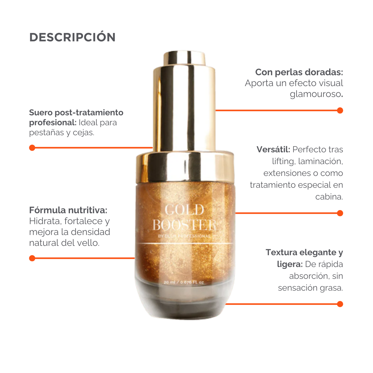 Suero para pestañas y cejas Gold Booster