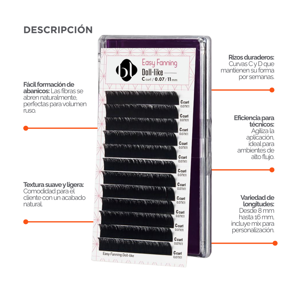 Extensiones de Pestañas Profesionales de Auto-Floración (Doll Like)  BL Lashes®