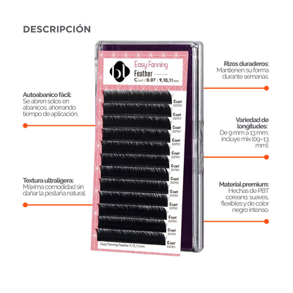 Extensiones de Pestañas Profesionales de Auto-Floración (Feather), BL Lashes®