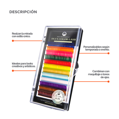 DLUX Professional Color Lash extensiones de pestañas de color premium para look creativo