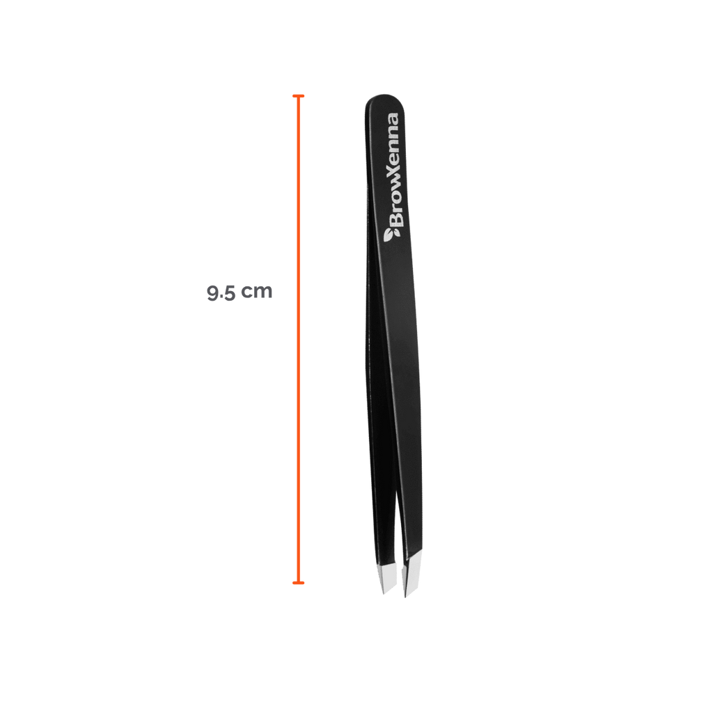 Pinzas Profesionales para Cejas BrowXenna® con punta biselada y afilado manual para depilación de precisión técnica