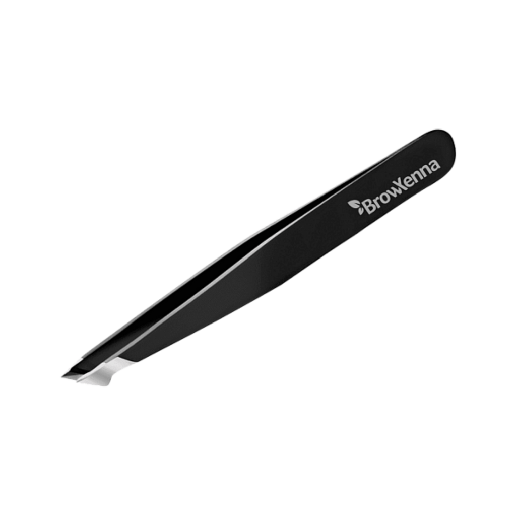 Pinzas Profesionales para Cejas BrowXenna® con punta biselada y afilado manual para depilación de precisión técnica