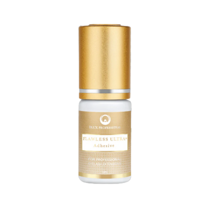 Adhesivo Flawless Ultra+ DLUX profesional secado‑rápido 1 seg retención 8‑9 semanas