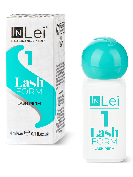 InLei® Lash Form 1 es el primer paso de la innovadora línea de lifting de pestañas 25.9, garantizando volumen y longitud superiores en tratamientos de belleza profesional. Producto vegano, de alta calidad italiana, ideal para salones de lujo.