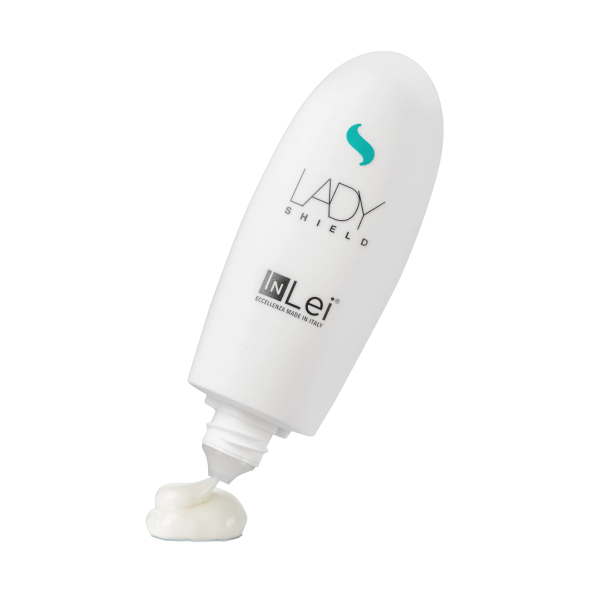 Envase de 50 ml de InLei Lady Shield crema barrera para cejas, diseño elegante, presentación profesional, contorno de ceja protegido con textura ligera