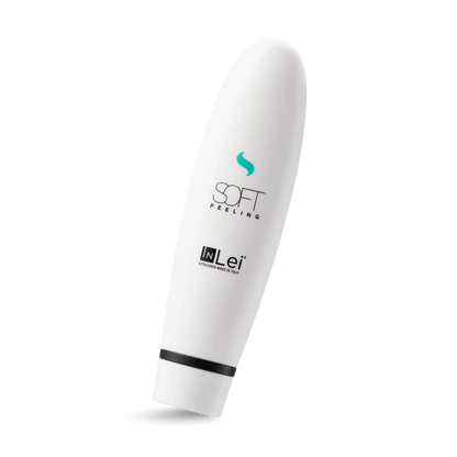 Envase de 100 ml de InLei Soft Peeling, exfoliante suave para cejas, rostro y escote, textura ligera no grasa, presentación profesional de estética