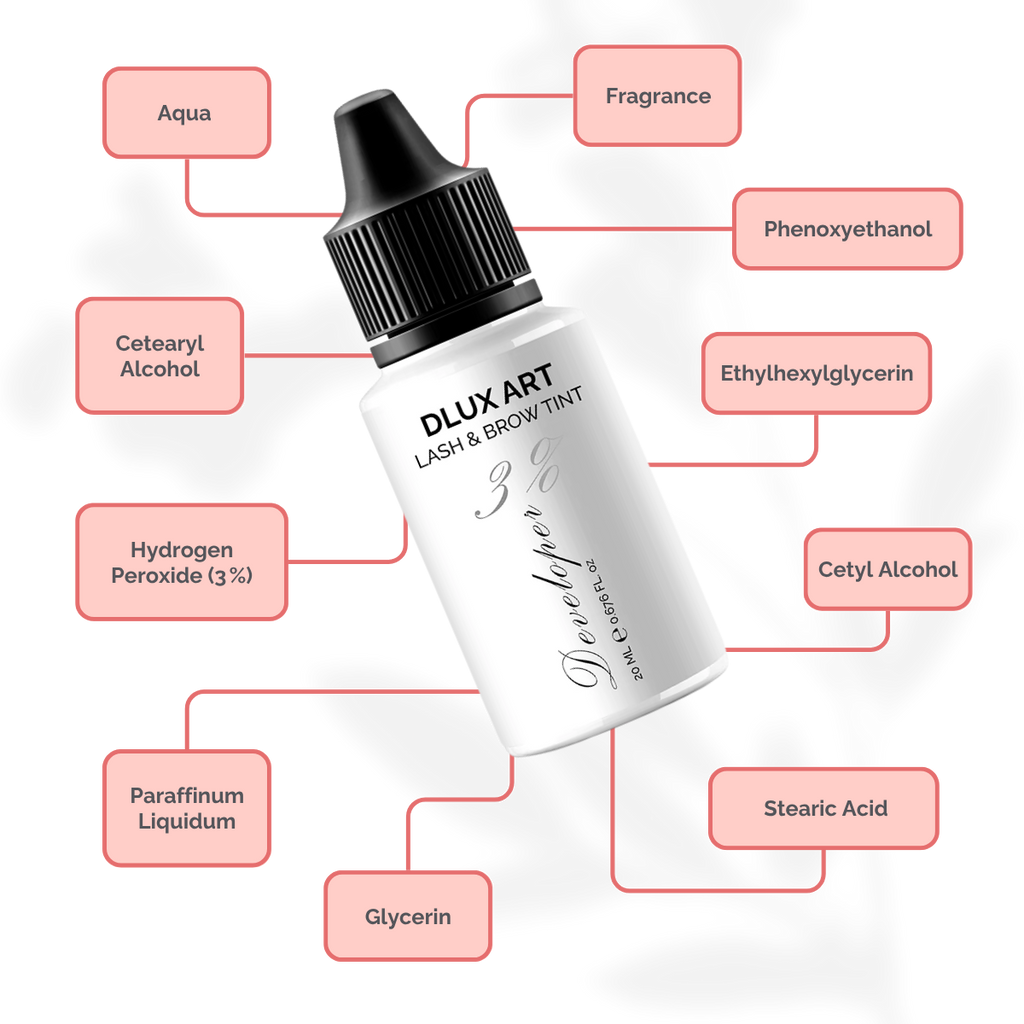DLUX Tinte Developer 3%, Activador de tinte para cejas y pestañas