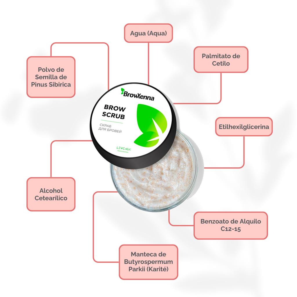 BrowXenna Enzyme Brow Scrub exfoliante profesional cejas limpieza suave pre‑tinte henna salon beauty 50 g envase