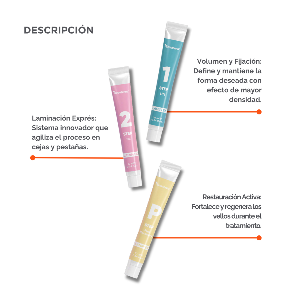 LAMIPLEX BrowXenna® laminación express profesional para cejas y pestañas que define forma, aporta volumen y restaura en un solo tratamiento.