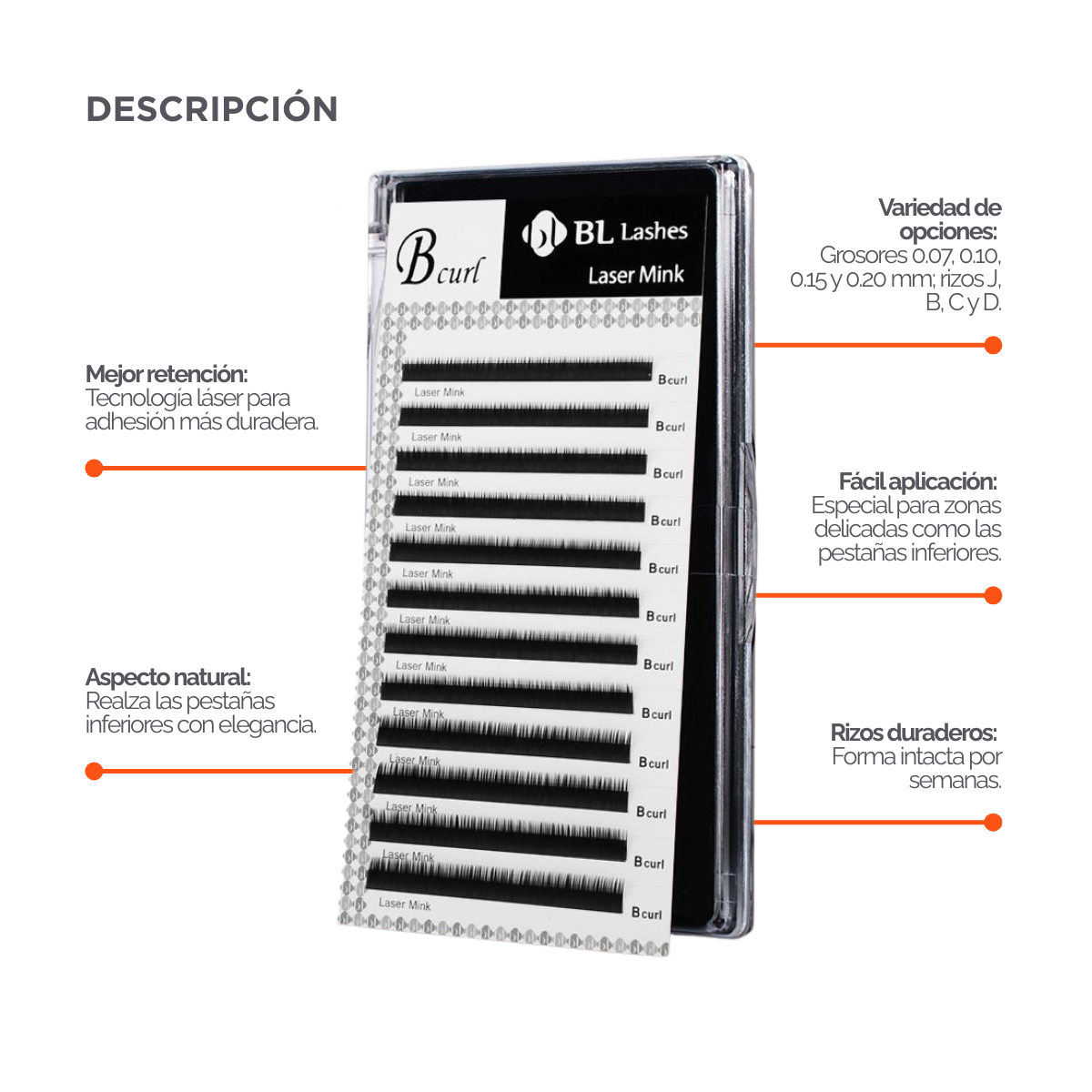 Extensiones Super Flat Lash 0.15 (Marron Obscuro) MIX - BL Lashes