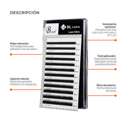 Extension de Pestañas Inferiores Curvatura C BL Lashes®