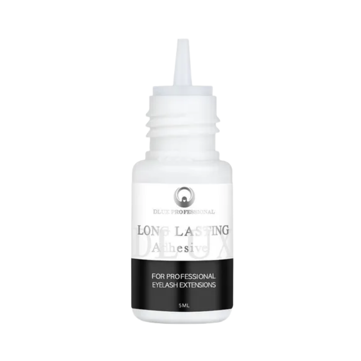 Long Lasting DLUX Professional en presentación Classic Line con secado rápido 1‑3 s y retención de 6‑7 semanas, color negro, mostrando frasco de 5 ml.