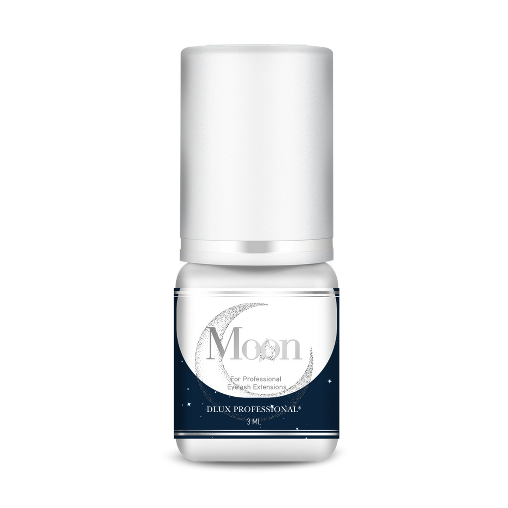 Botella de Moon Adhesive DLUX Universe de 3 ml / 5 ml, adhesivo negro de alta gama para extensiones de pestañas, envase profesional con gotero