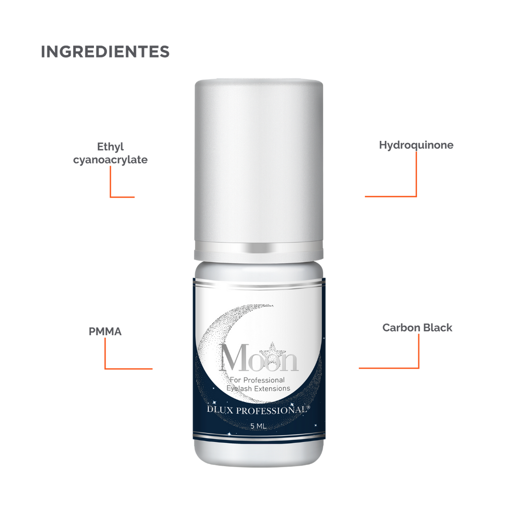 Botella de Moon Adhesive DLUX Universe de 3 ml / 5 ml, adhesivo negro de alta gama para extensiones de pestañas, envase profesional con gotero