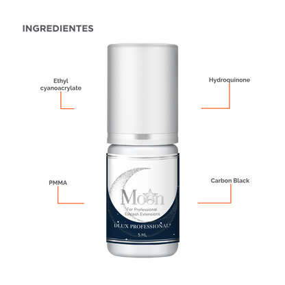 Botella de Moon Adhesive DLUX Universe de 3 ml / 5 ml, adhesivo negro de alta gama para extensiones de pestañas, envase profesional con gotero
