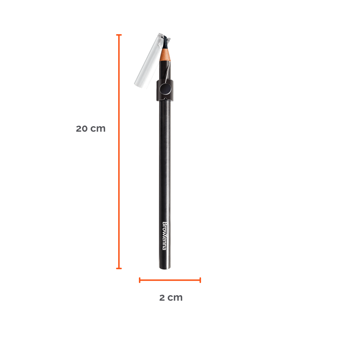 Lápiz de Cejas Auto‑afilable BrowXenna® en mano profesional, mostrando sistema de afilado automático y precisión en delineado.