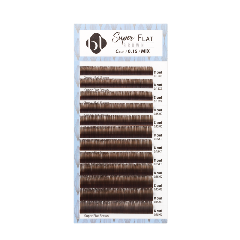 Pestañas postizas Super Flat Lash 0.15 marrón oscuro, volumen ligero y comodidad óptima.