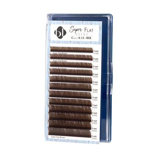 Pestañas postizas Super Flat Lash 0.15 marrón  oscuro, volumen ligero y comodidad óptima.